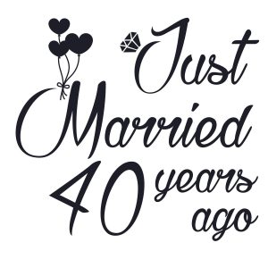 Just Married 40th Anniversary SVG, PNG, JPG, PSD, PDF Files