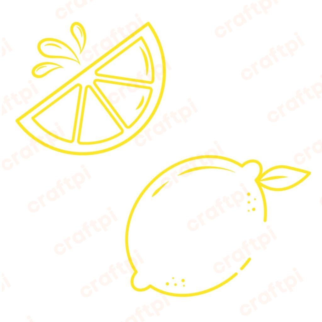 Lemon with Slices SVG, PNG, JPG, PSD, PDF Files