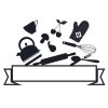 Chef With Kitchen Tools Monogram SVG, PNG, JPG, PSD, PDF Files