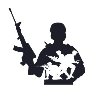 US Soldier Silhouette SVG, PNG, JPG, PSD, PDF Files