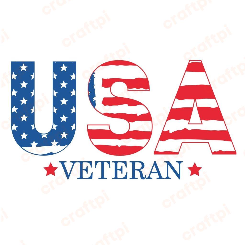 USA Veteran With American Flag SVG, PNG, JPG, PSD, PDF Files