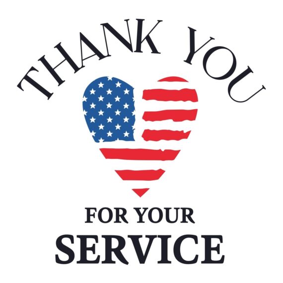 Thank You For Your Service With Heart SVG, PNG, JPG, PSD, PDF Files