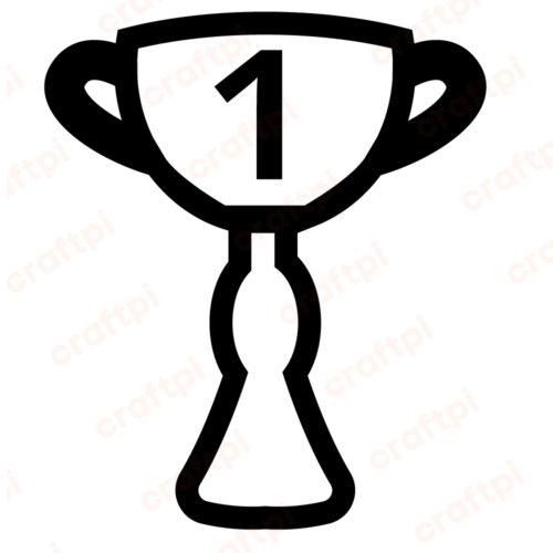 Number 1 Trophy Cup SVG, PNG, JPG, PSD, PDF Files
