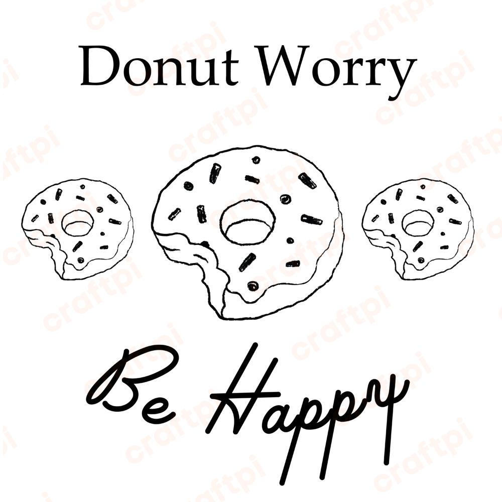 Donut Worry Be Happy SVG, PNG, JPG, PSD, PDF Files