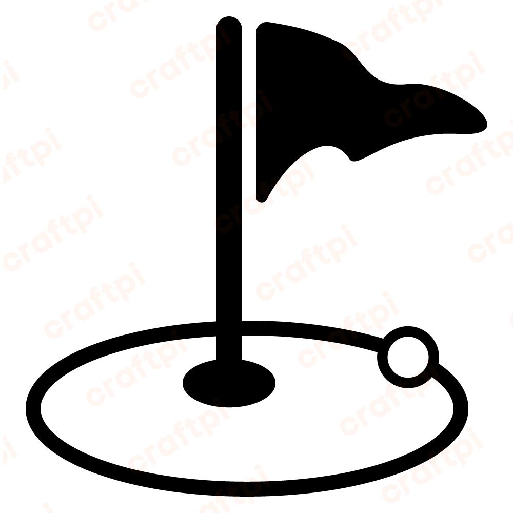 Golf Flag Pole SVG, PNG, JPG, PSD, PDF Files