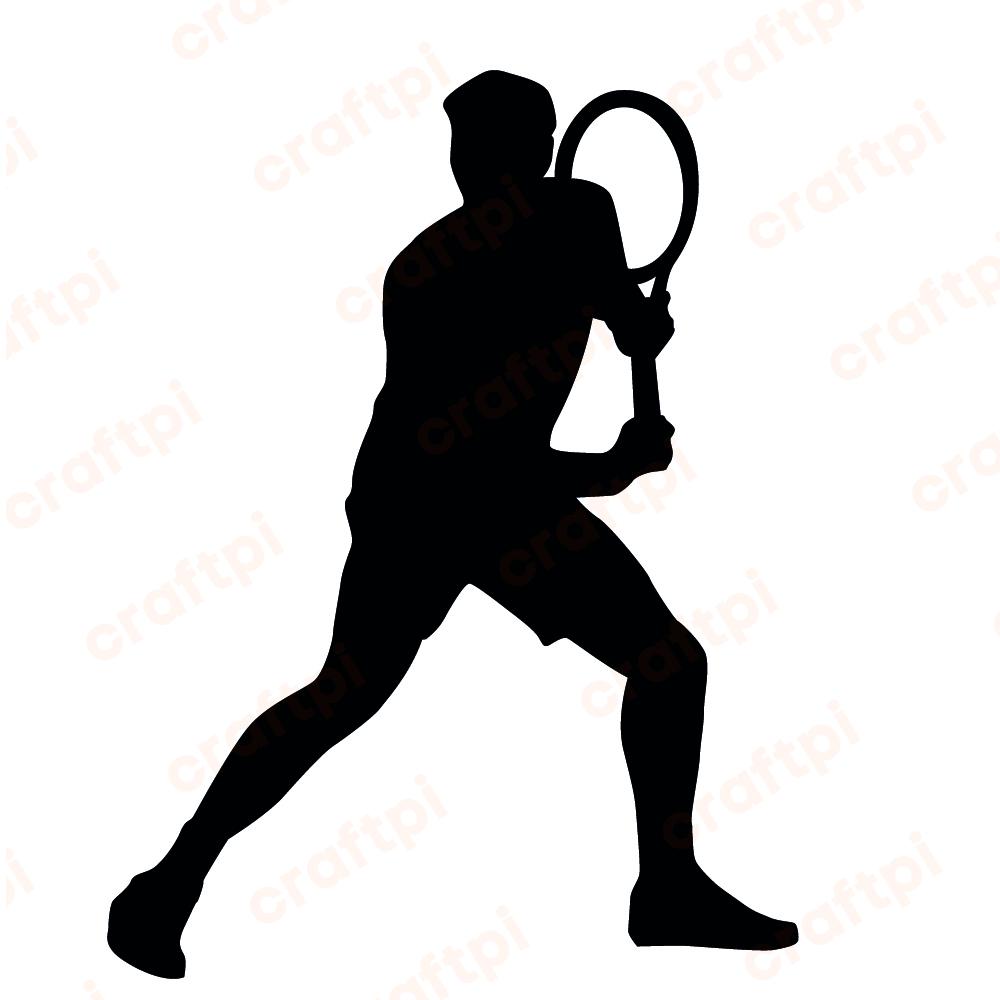 Tennis Player Holding Racket SVG, PNG, JPG, PSD, PDF Files