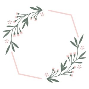 Wedding Hexagon Leaves Frame SVG, PNG, JPG, PDF Files
