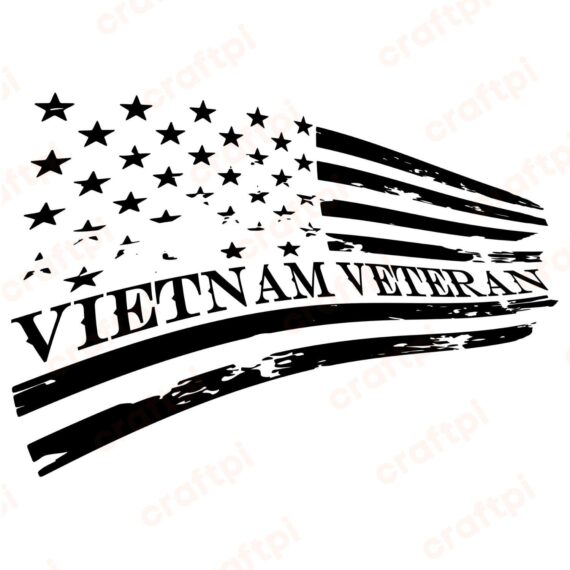 Distressed Vietnam Veteran USA Flag SVG, PNG, JPG, PDF Files