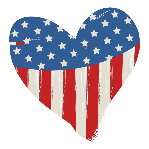 Painted USA Heart Flag SVG, PNG, JPG, PDF Files