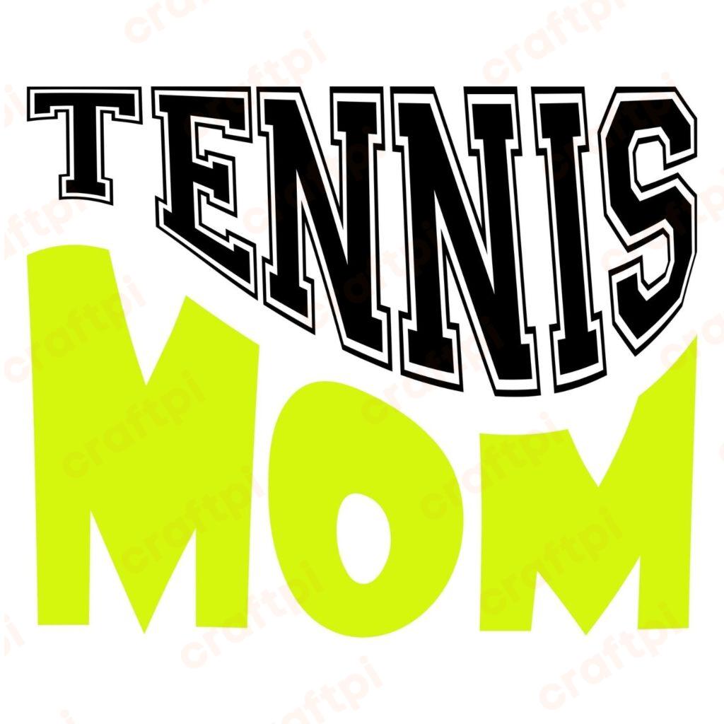Wavy Tennis Mom SVG, PNG, JPG, PDF Files