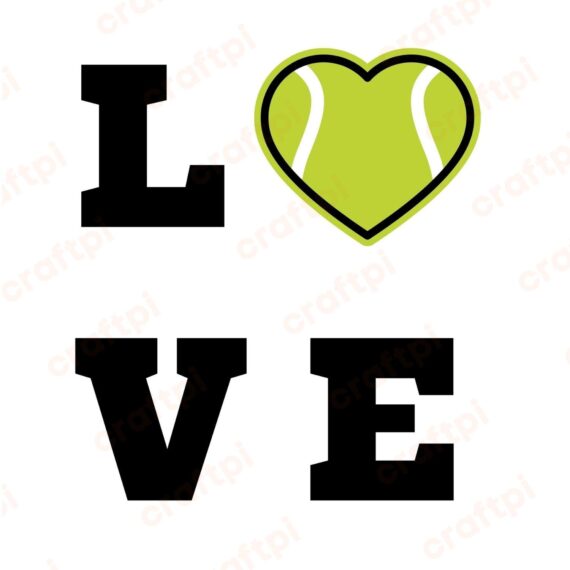 Tennis Love SVG, PNG, JPG, PDF Files