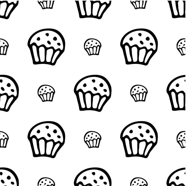 Muffin Seamless Pattern SVG, PNG, JPG, PDF Files
