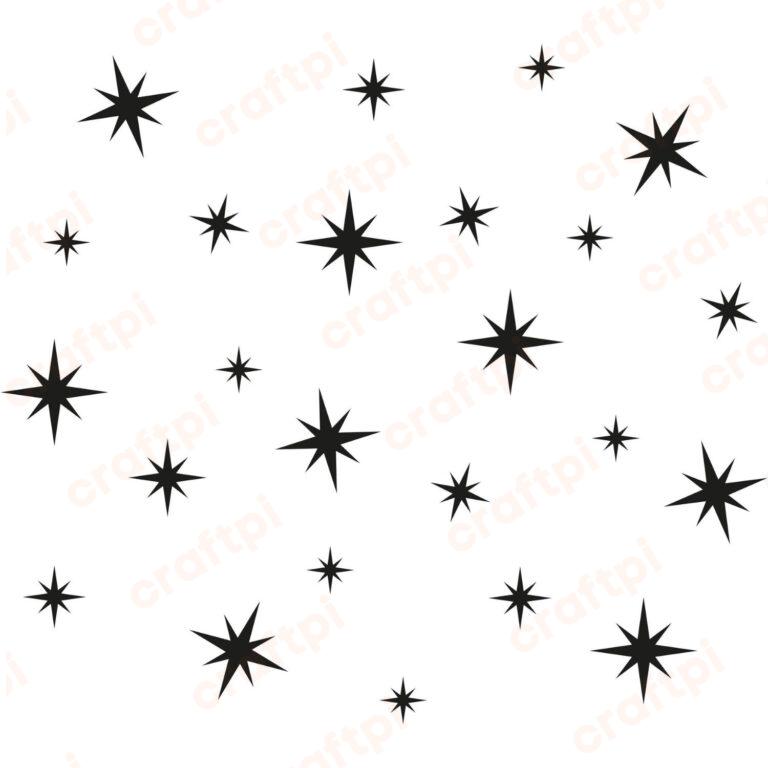 Galaxy Stars Seamless Pattern SVG, PNG, JPG, PDF Files