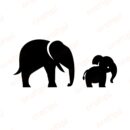 Safari Mom and Child Elephant SVG, PNG, JPG, PDF Files