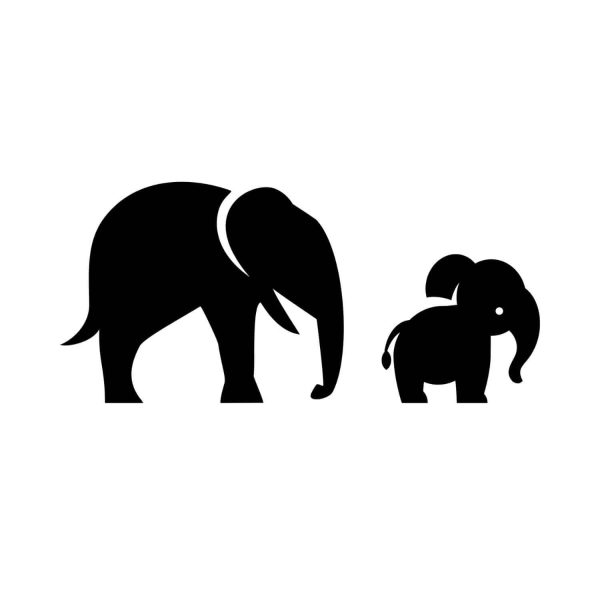 Safari Mom and Child Elephant SVG, PNG, JPG, PDF Files