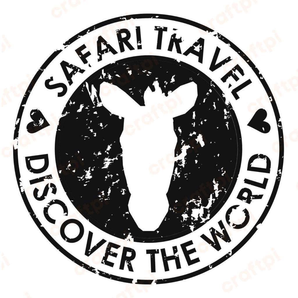 Safari Travel Stamp SVG, PNG, JPG, PDF Files