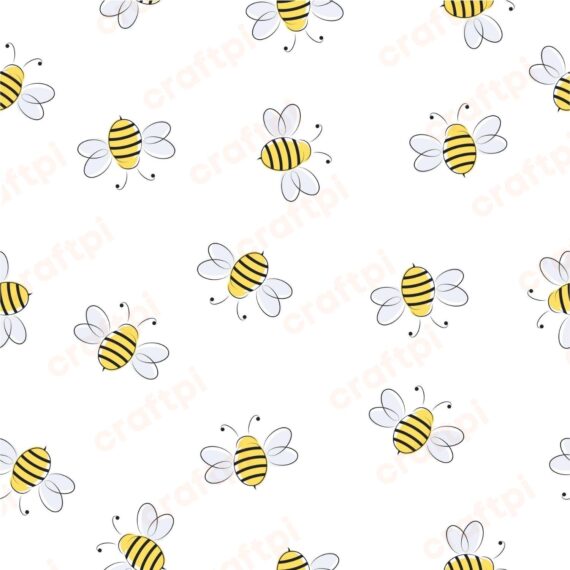 Bee Seamless Pattern SVG, PNG, JPG, PDF Files