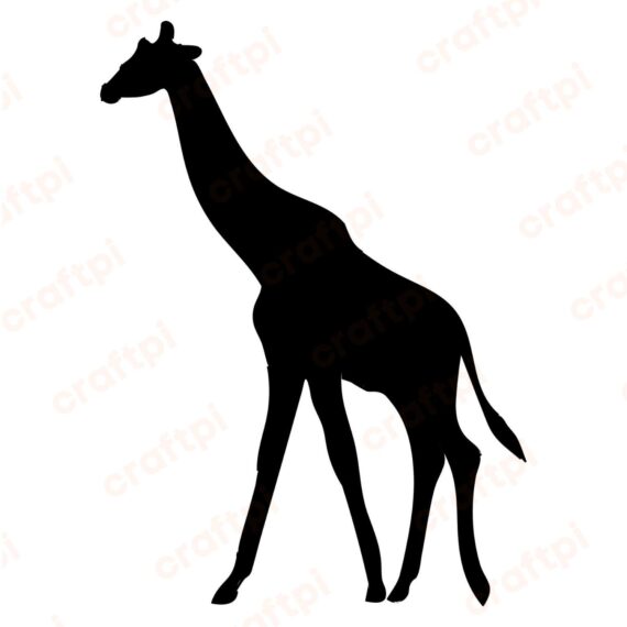 Safari Giraffe Silhouette SVG, PNG, JPG, PDF Files