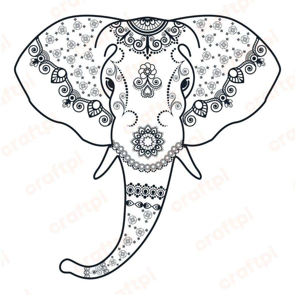 Floral Elephant SVG, PNG, JPG, PDF Files