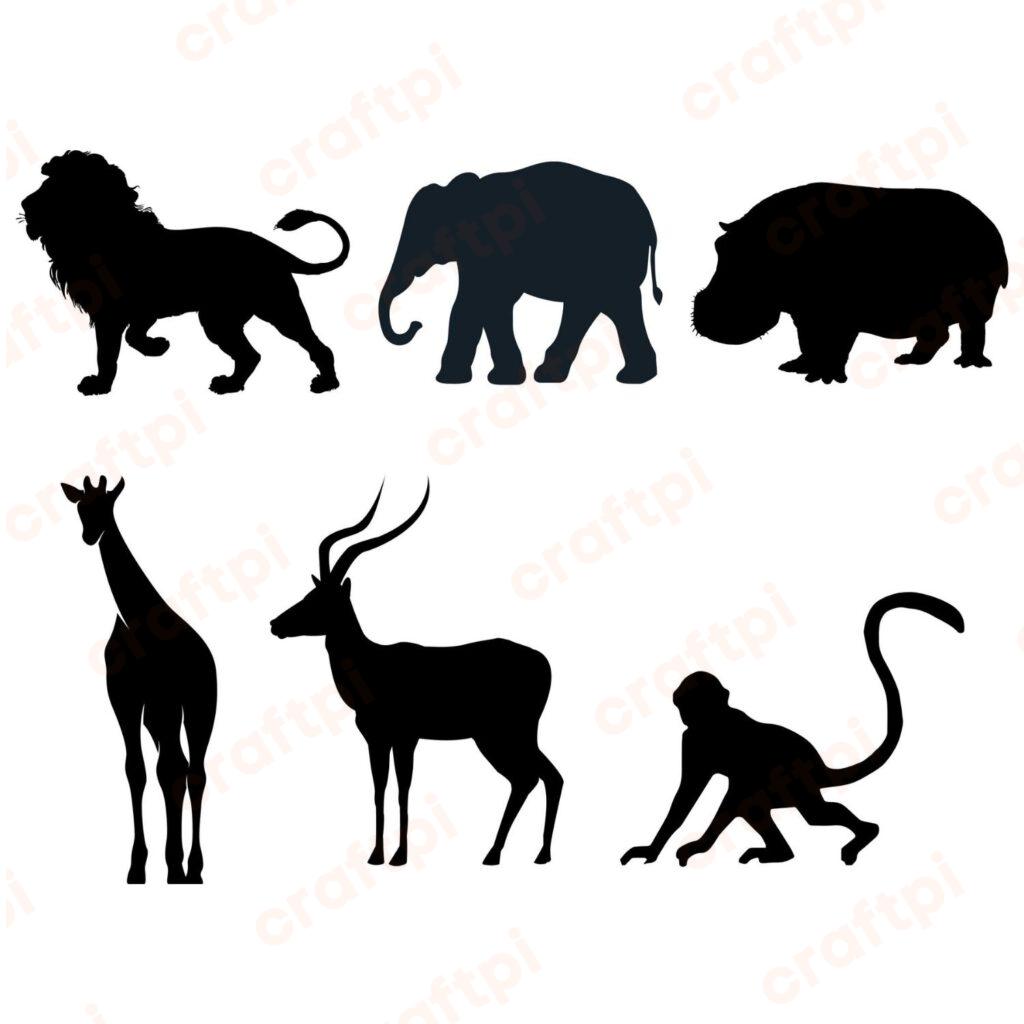 Safari Animal Bundle SVG, PNG, JPG, PDF Files