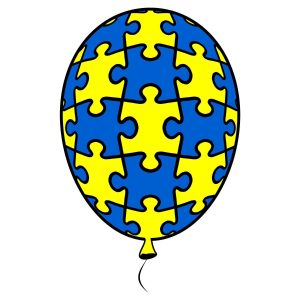 Down Syndrome Puzzle Baloon SVG, PNG, JPG, PDF Files