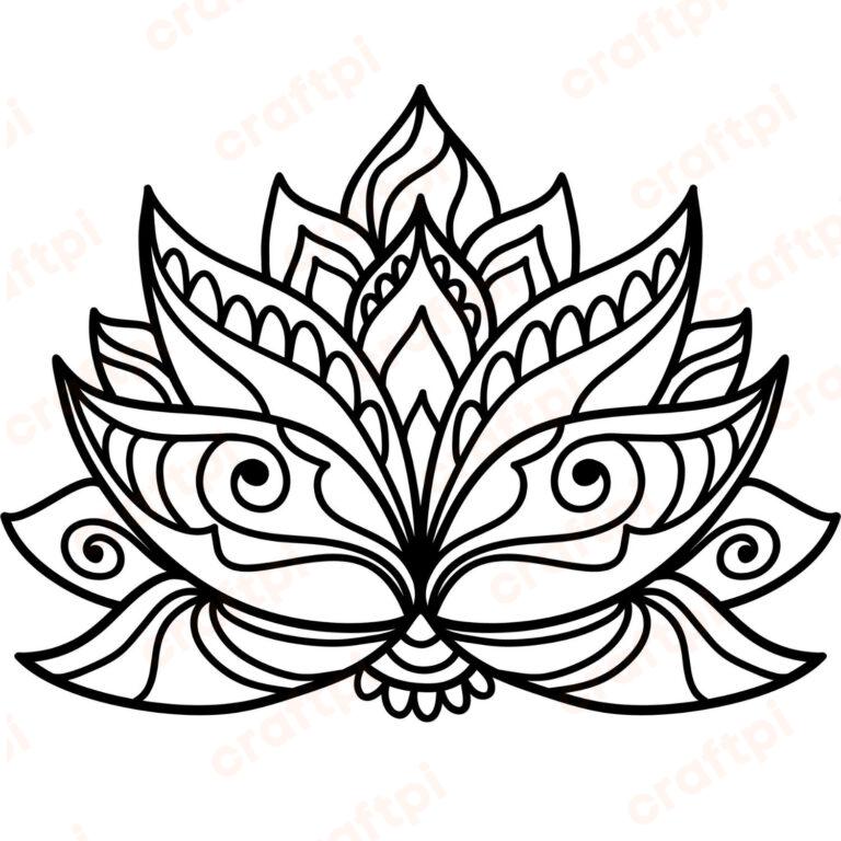 Mandala Lotus Flower SVG, PNG, JPG, PDF Files