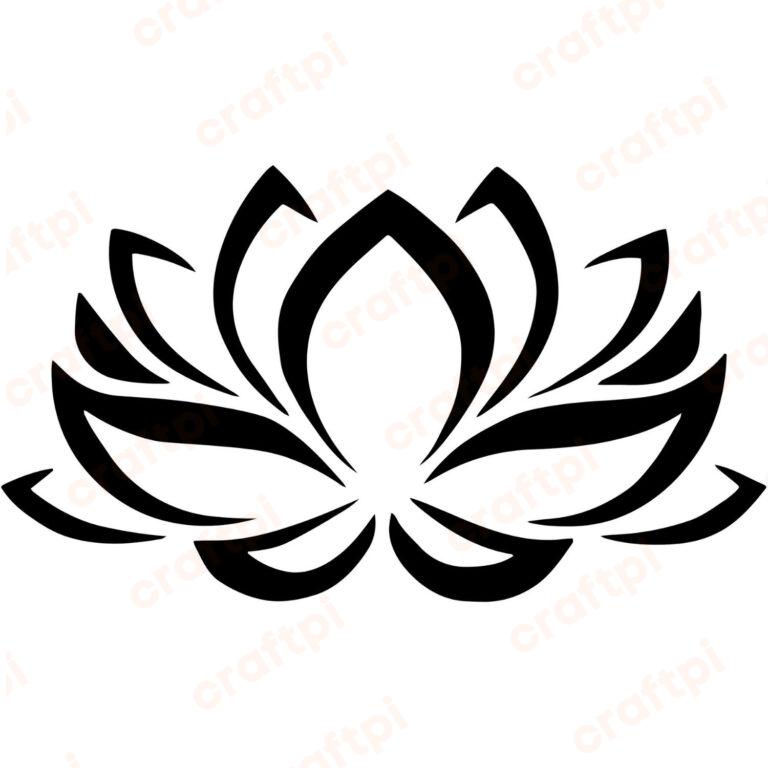 Lotus Flower Silhouette SVG, PNG, JPG, PDF Files