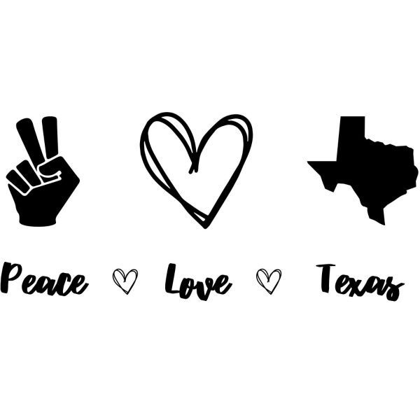 Peace Love Texas SVG, PNG, JPG, PDF Files