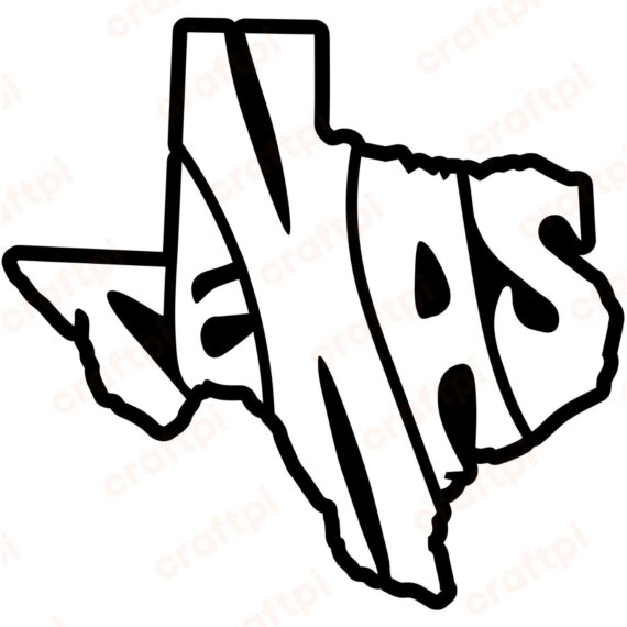 Texas Retro Wavy Stacked Text SVG, PNG, JPG, PDF Files | Craftpi