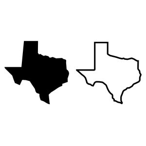 Texas Silhouette & Outline Map SVG, PNG, JPG, PDF Files