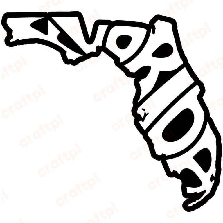 Florida State Map Typograpgy SVG, PNG, JPG, PDF Files