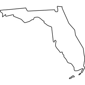 Florida State Map Outline SVG, PNG, JPG, PDF Files