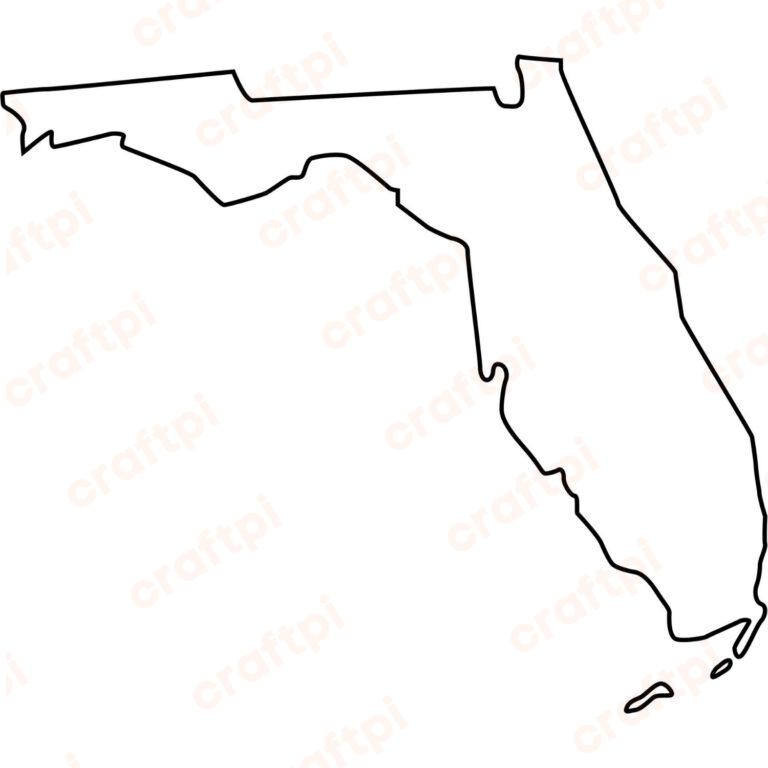 Florida State Map Outline SVG, PNG, JPG, PDF Files