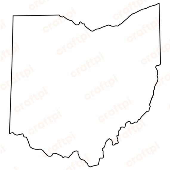 Ohio State Map Outline SVG, PNG, JPG, PDF Files | Craftpi