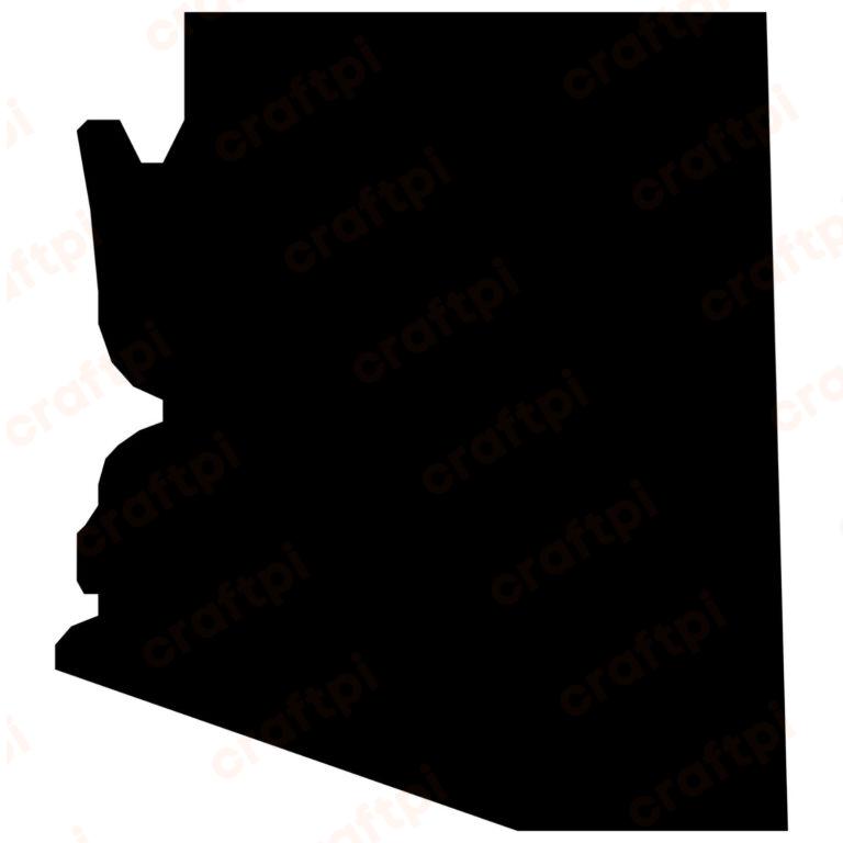 Arizona State Map Silhouette SVG, PNG, JPG, PDF Files