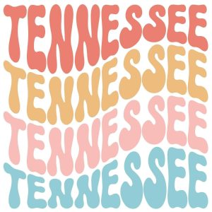 Tennessee Retro Wavy Stacked Text SVG, PNG, JPG, PDF Files