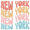 New York Retro Wavy Stacked Text SVG, PNG, JPG, PDF Files