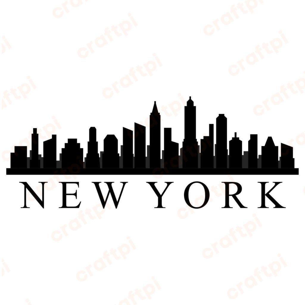 New York Skyline SVG, PNG, JPG, PDF Files