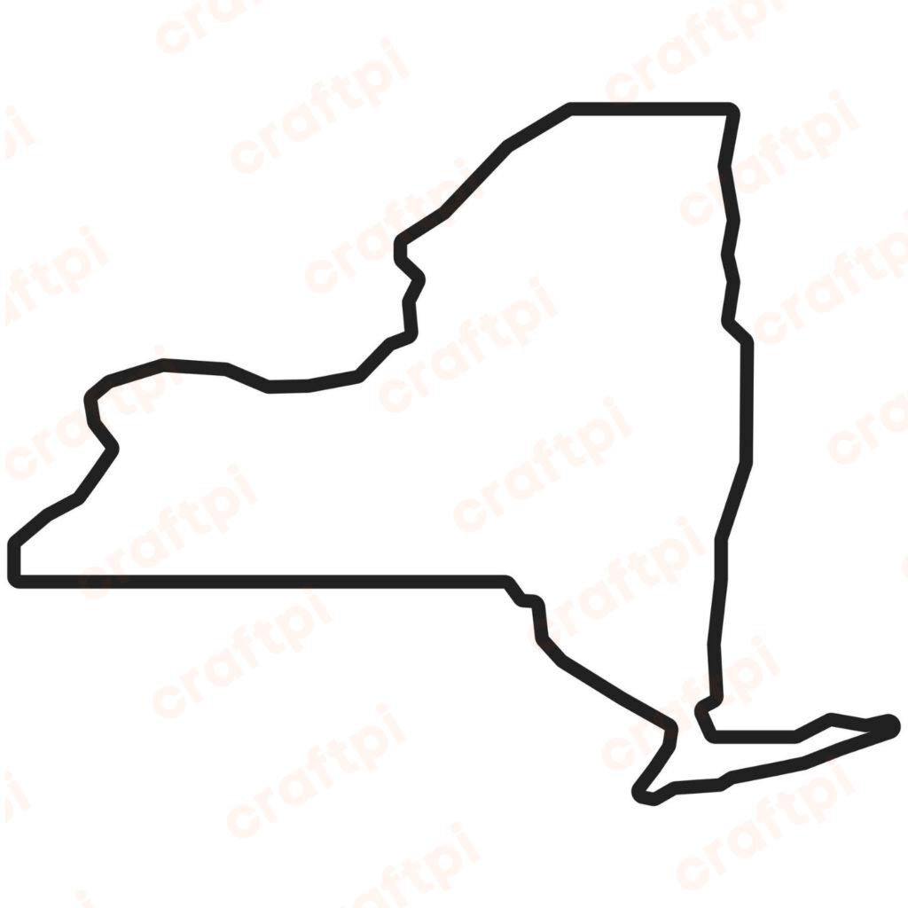 New York State Map Outline SVG, PNG, JPG, PDF Files