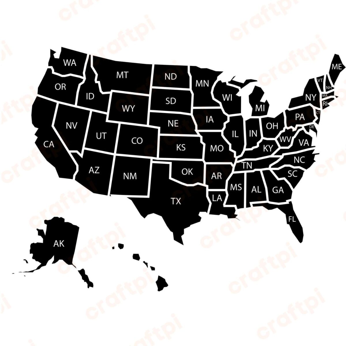 Minnesota Silhouette &amp; Outline State Map SVG, PNG, JPG, PDF Files | Craftpi