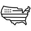 USA Flag Map Outline SVG, PNG, JPG, PDF Files