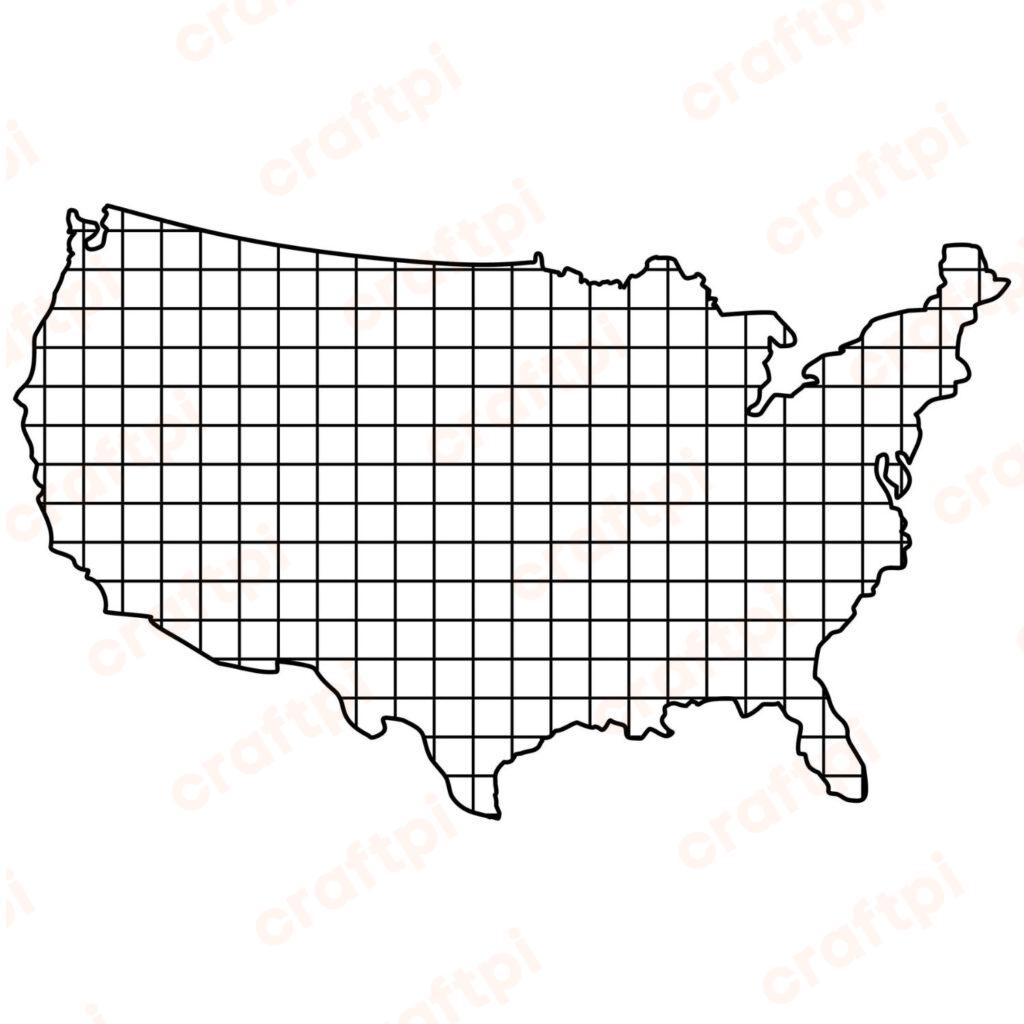 USA Checkered Map SVG, PNG, JPG, PDF Files
