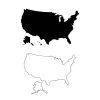 USA Silhouette & Outline State Map SVG, PNG, JPG, PDF Files