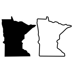 Minnesota Silhouette & Outline State Map SVG, PNG, JPG, PDF Files