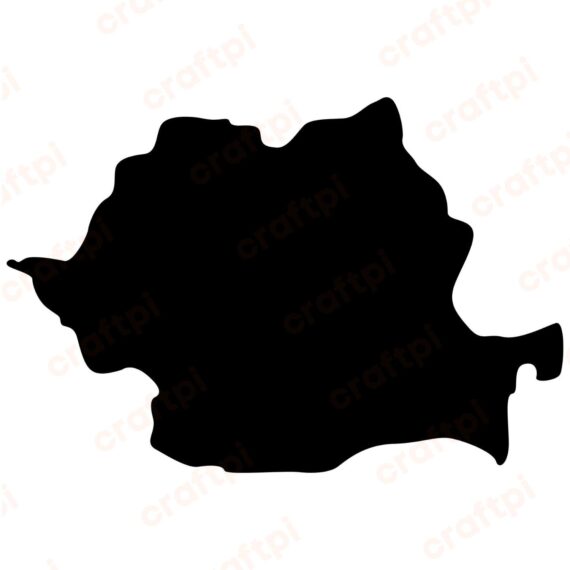 Romania Silhouette Map SVG, PNG, JPG, PDF Files