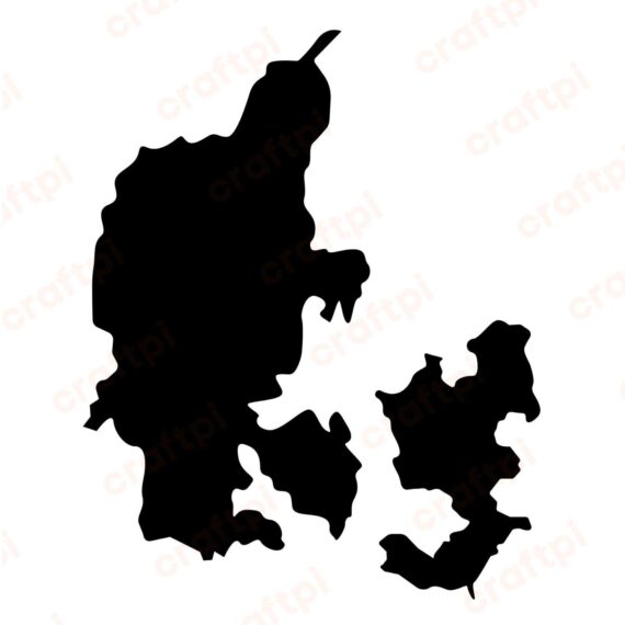 Denmark Silhouette Map SVG, PNG, JPG, PDF Files