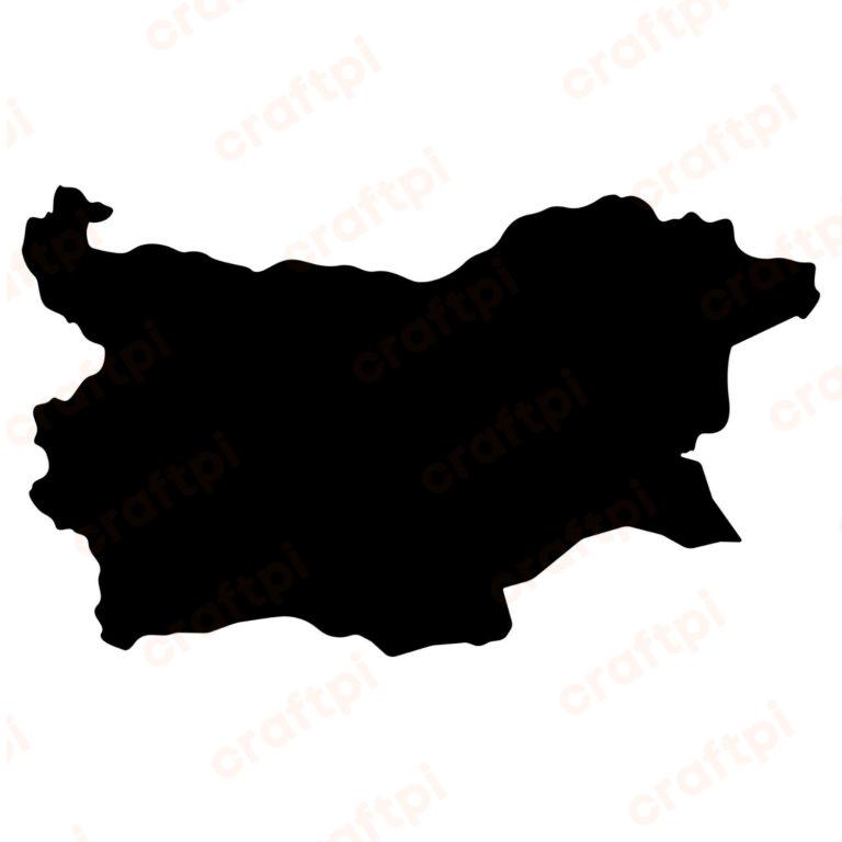 Bulgaria Silhouette Map SVG, PNG, JPG, PDF Files