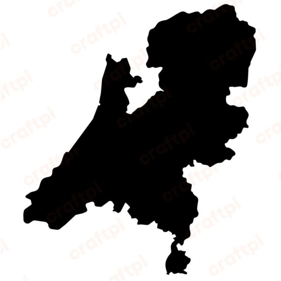 Netherlands Silhouette Map SVG, PNG, JPG, PDF Files