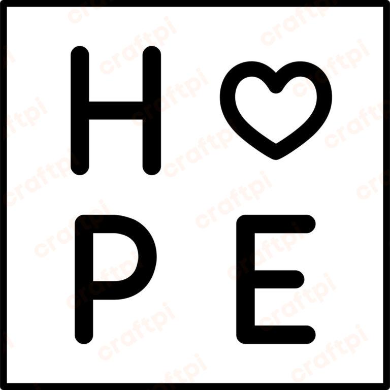 Hope With Heart Frame SVG, PNG, JPG, PDF Files
