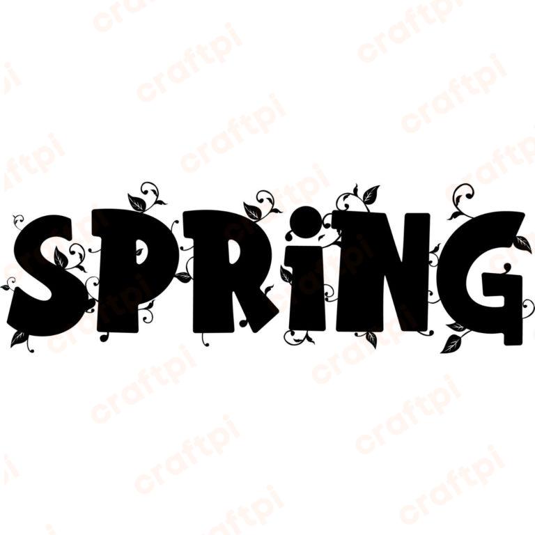Floral Spring Text SVG, PNG, JPG, PDF Files